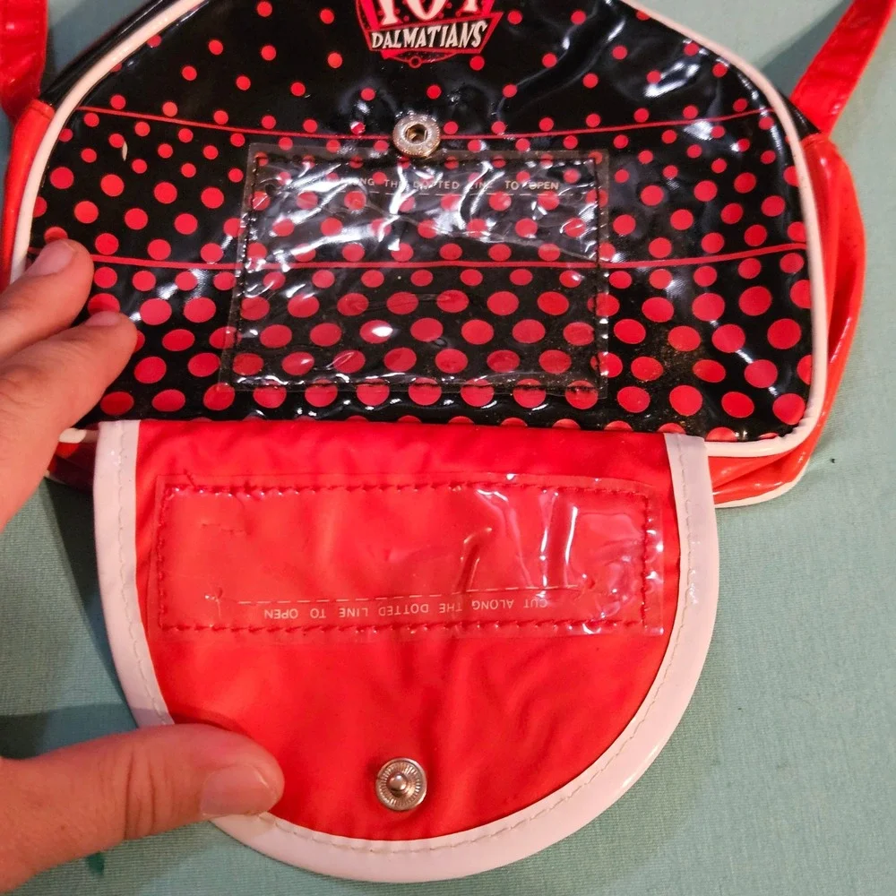 Vintage Disney 101 Dalmatians Red Black PolkaDot Kids Child Purse Small Bag READ